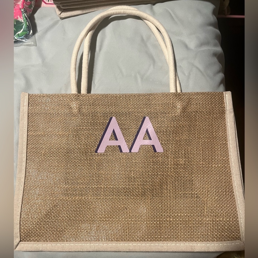 Tan Jute Tote Bag